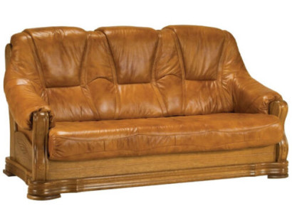 Wood Sofa 3 Seater Upholstery Designer Couchen Suite SL Sofa Three Seater Leather